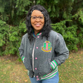 AKA Black Denim Bomber Jacket Read Description