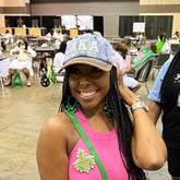 Pink “AKA” washed denim Hat