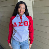 Grey Delta Sigma Theta Pocket Chenille Hoodie