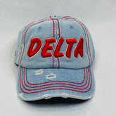 “DELTA” Delta Sigma Theta Light Denim Hat