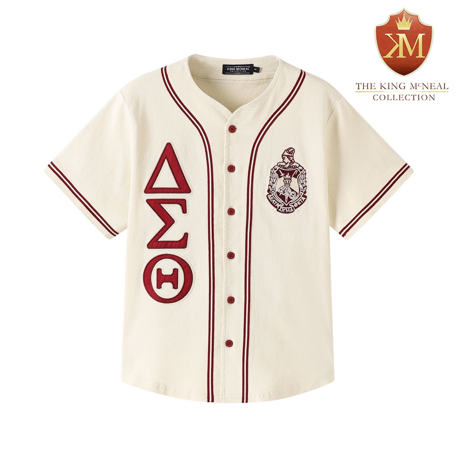 Delta Cream Button Up Baseball Jersey
