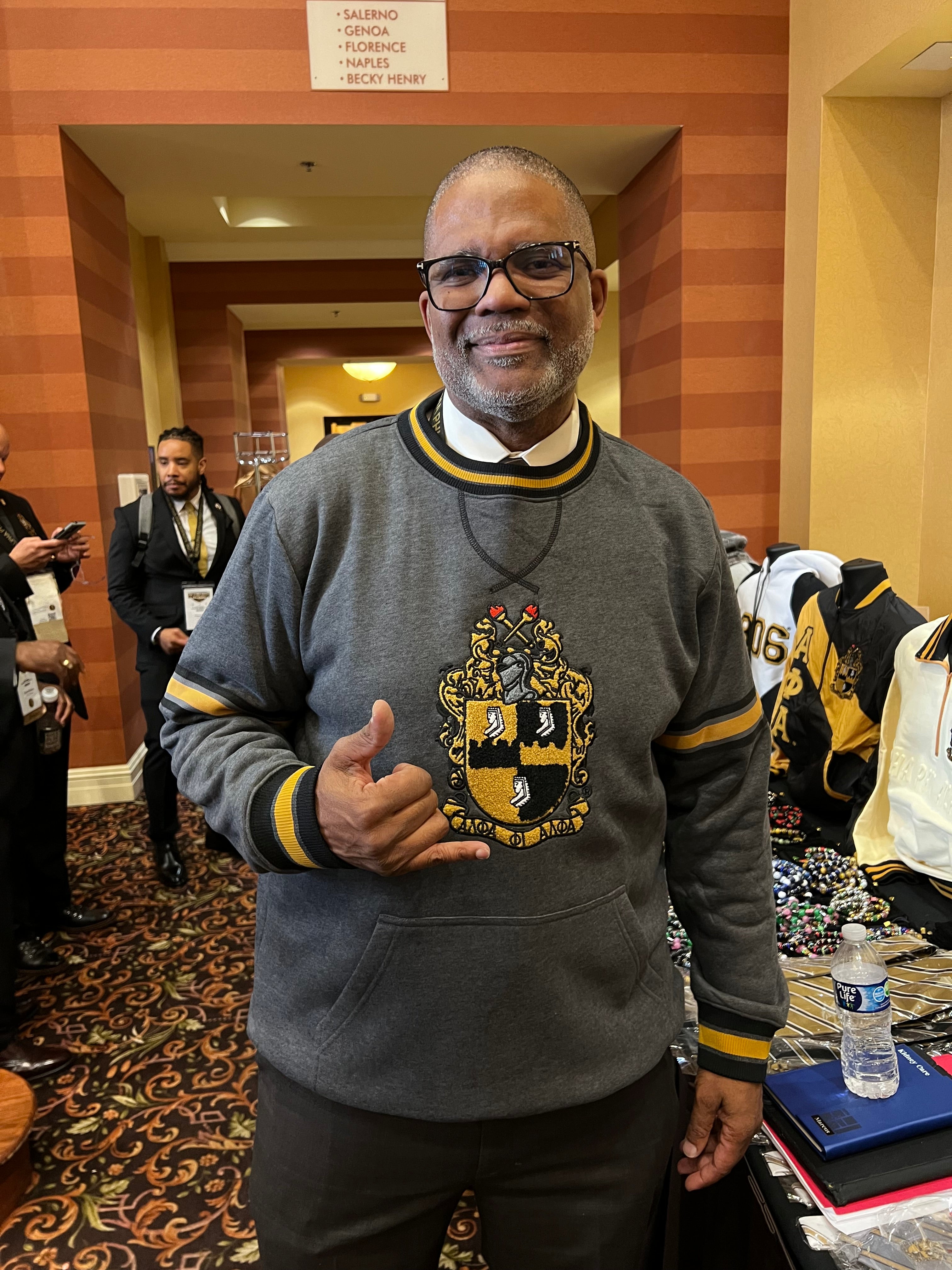 Alpha Charcoal Grey Crest Chenille Crewneck