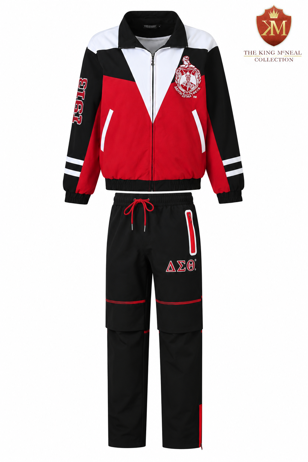 Delta Black Full Zip Windbreaker Tech Jacket (Unisex)