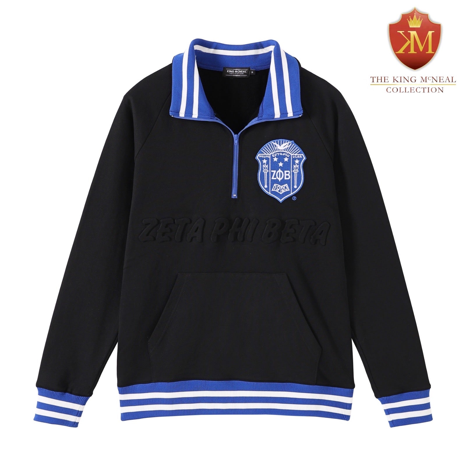 Zeta Black Quarter Zip Sweatshirt Unisex