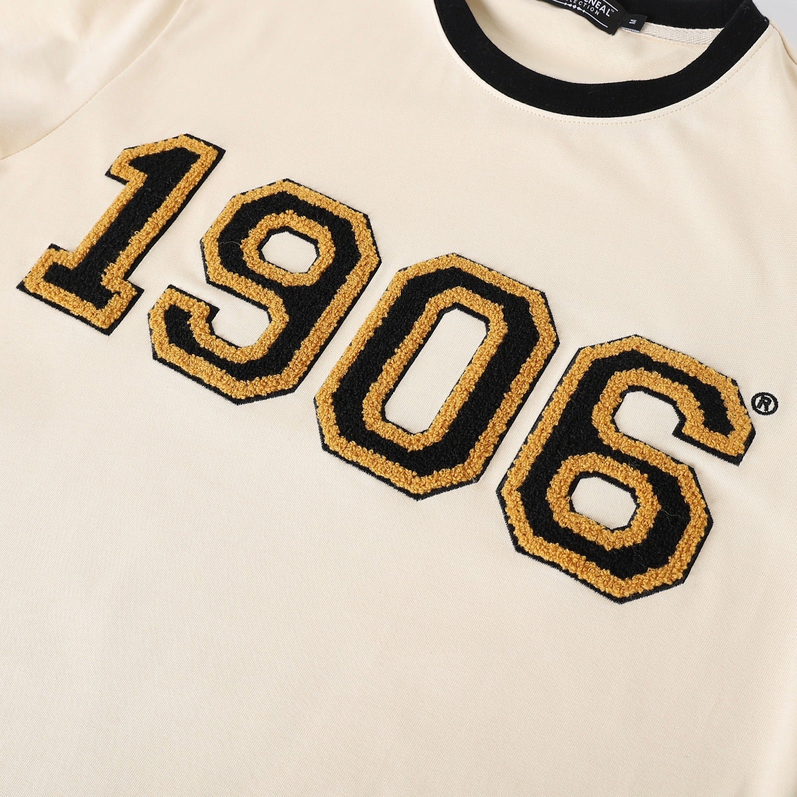 1906 Chenille Neutral and Black Alpha Ringer Premium Shirt