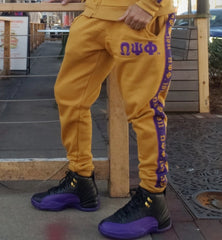 Omega Psi Phi Gold Tapered Joggers