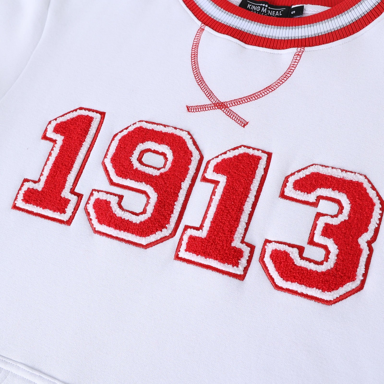 Delta White 1913 Chenille Crewneck