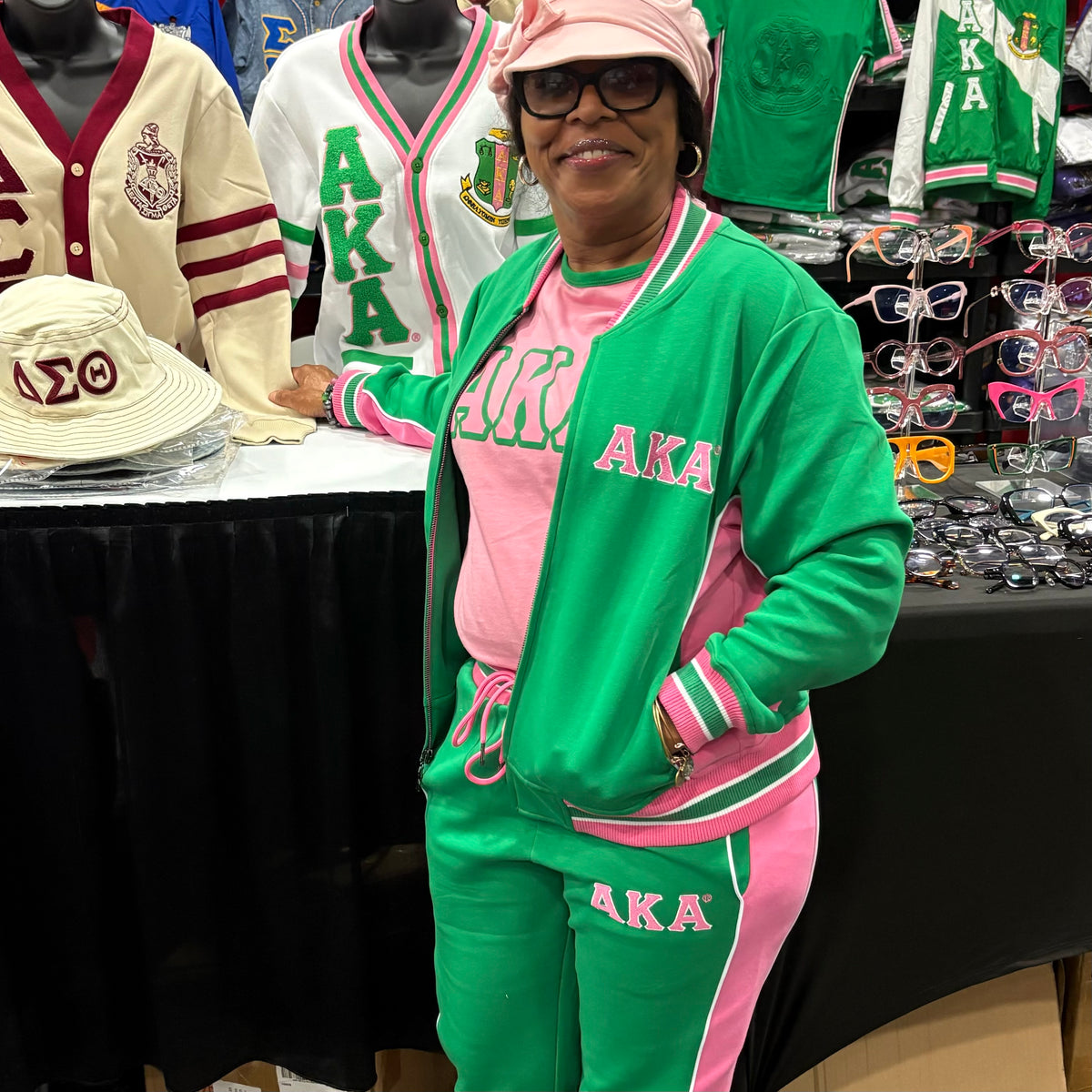 AKA Green Air Tech Fleece Warm Up Jacket