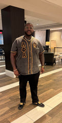 Alpha Black Denim Baseball Jersey