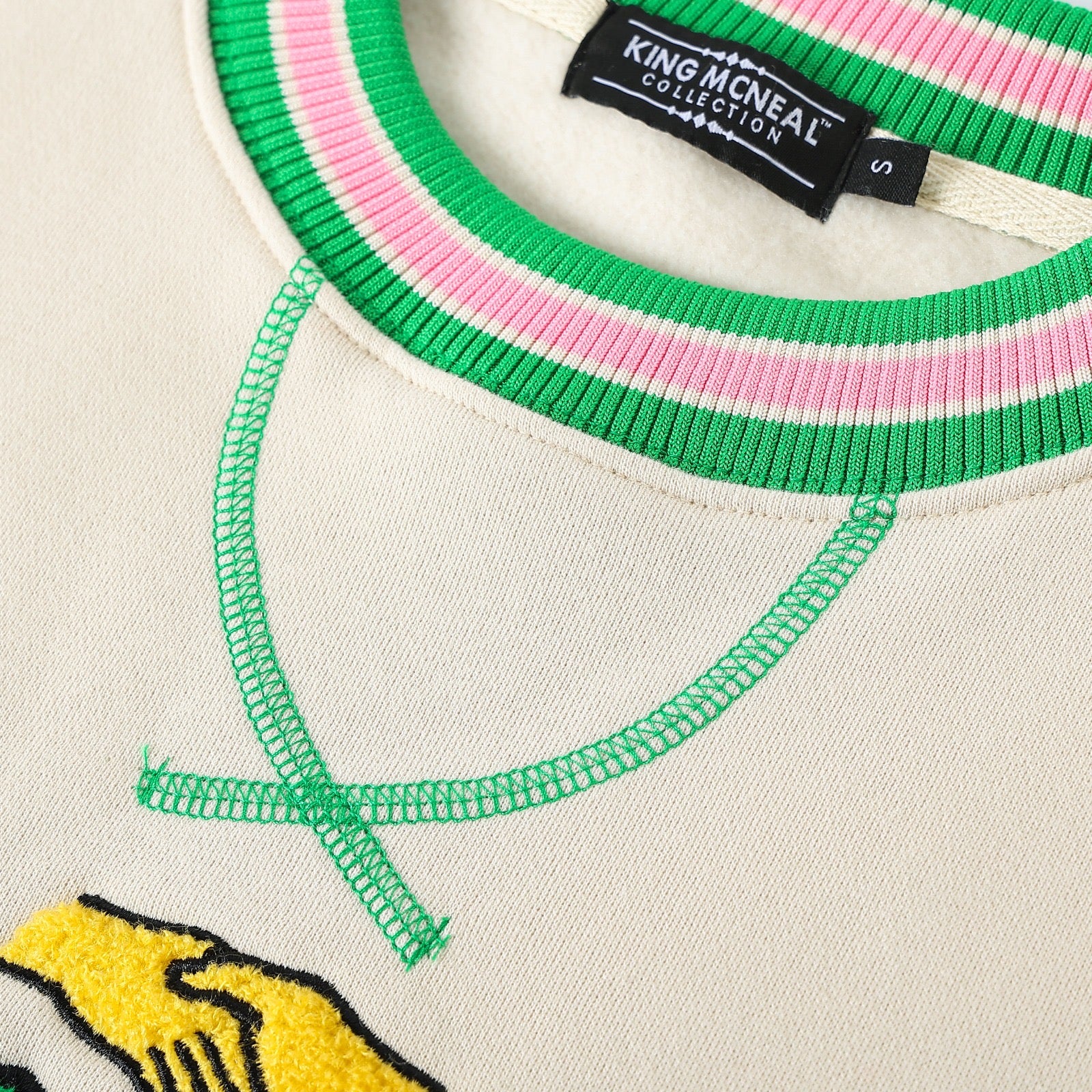 AKA Cream Stripe Crest Chenille Crewneck (Unisex Size)