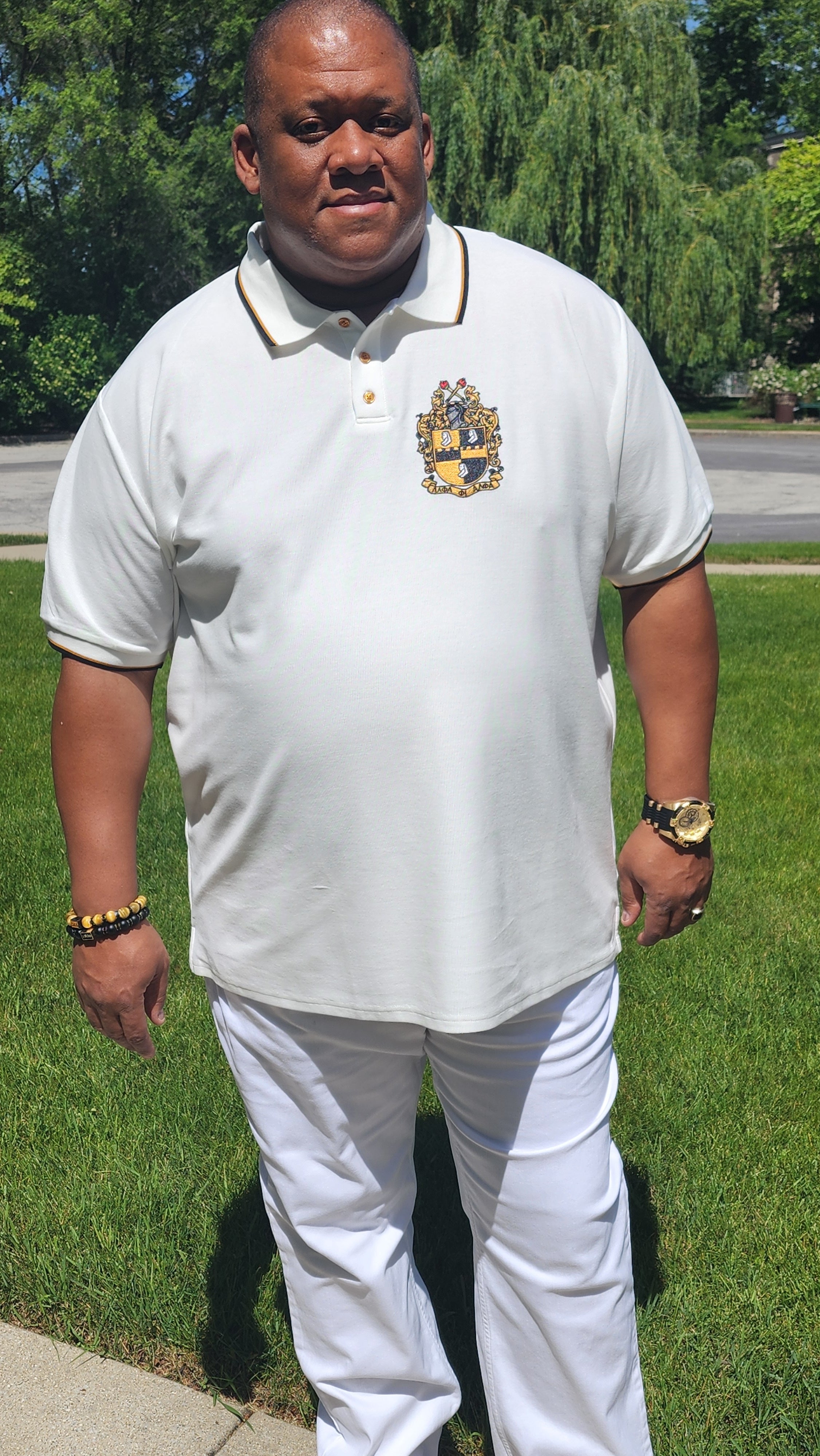 Alpha White Premium Polo Shirt