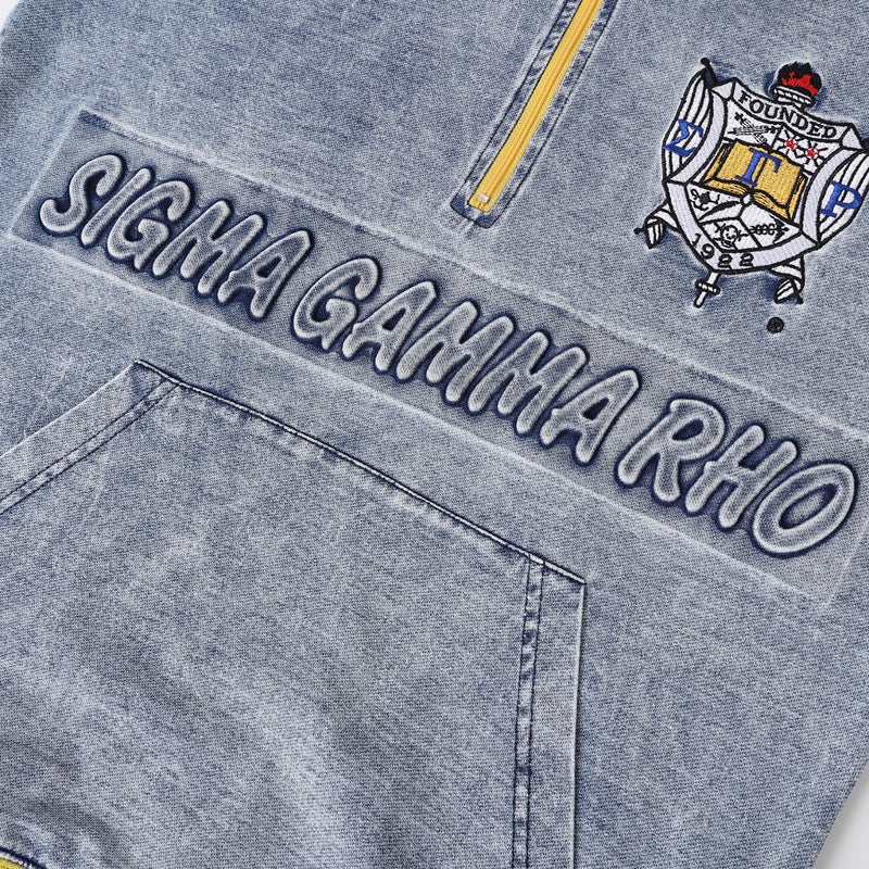 SGRho Denim Quarter Zip Sweatshirt Unisex