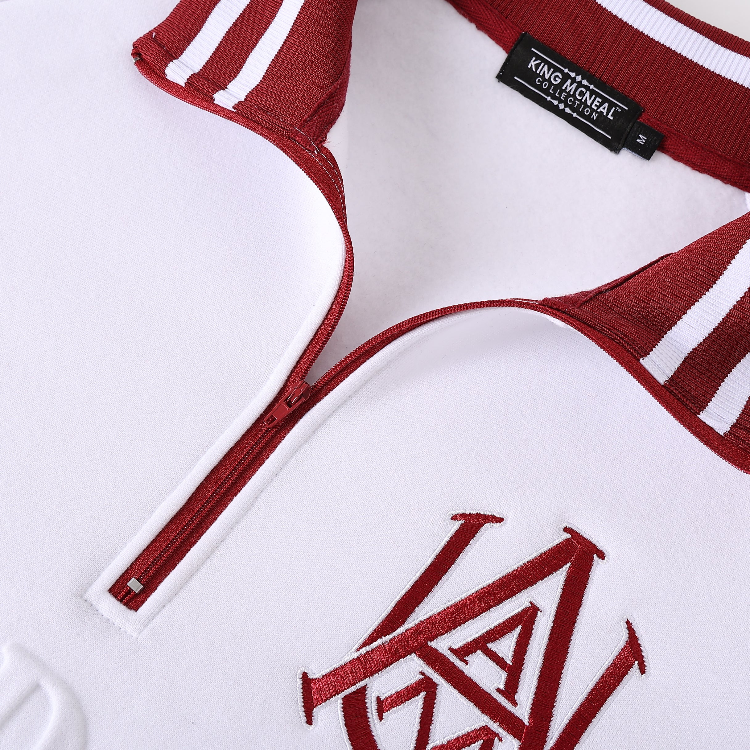 Alabama A&M White Quarter Zip Crewneck