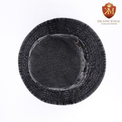 Alpha Black Denim Washed Bucket Hat