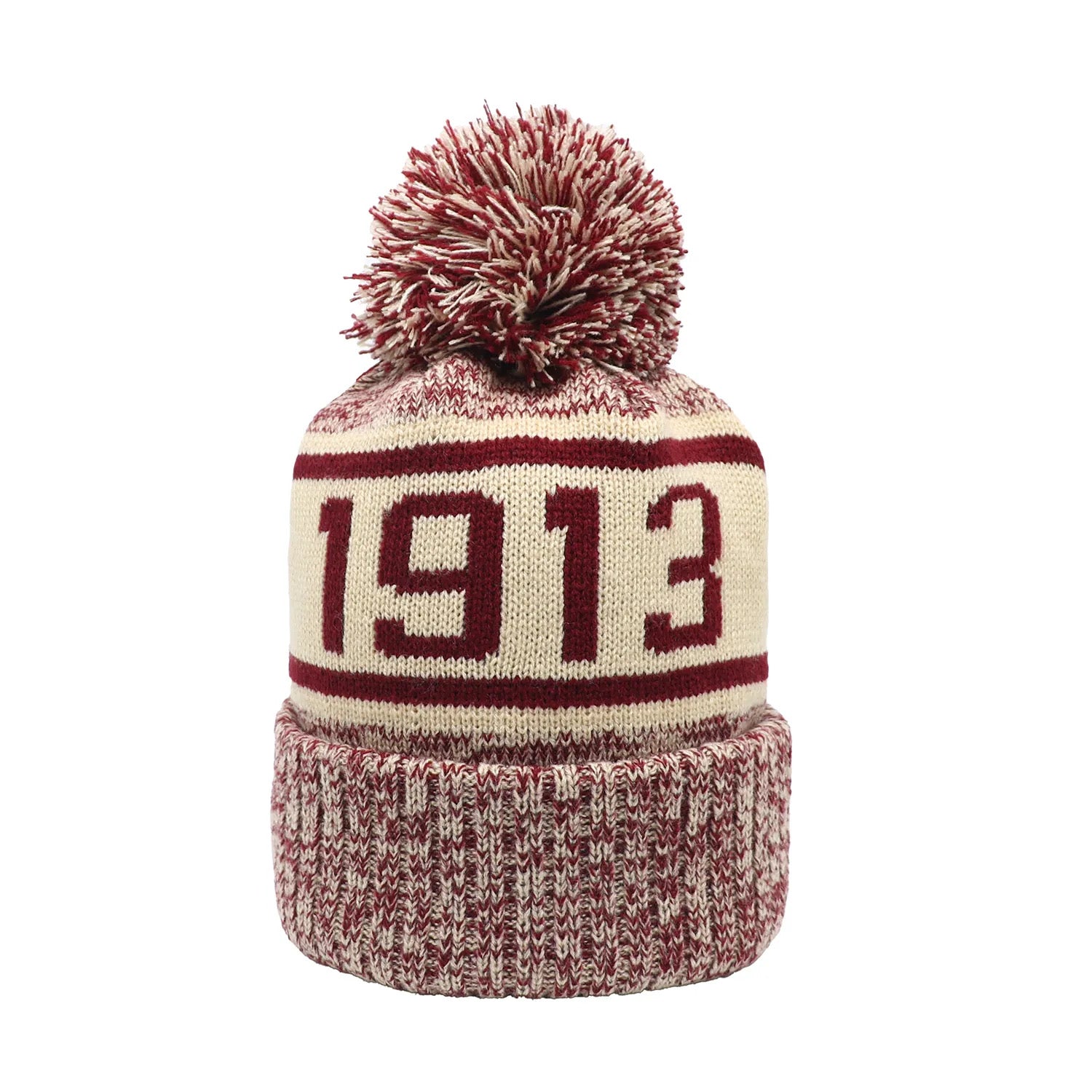 Delta Cream Beanie Crest Hat