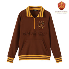 Iota Brown Quarter Zip Sweatshirt