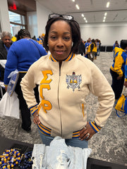SGRho Neutral Fleece Varsity Jacket
