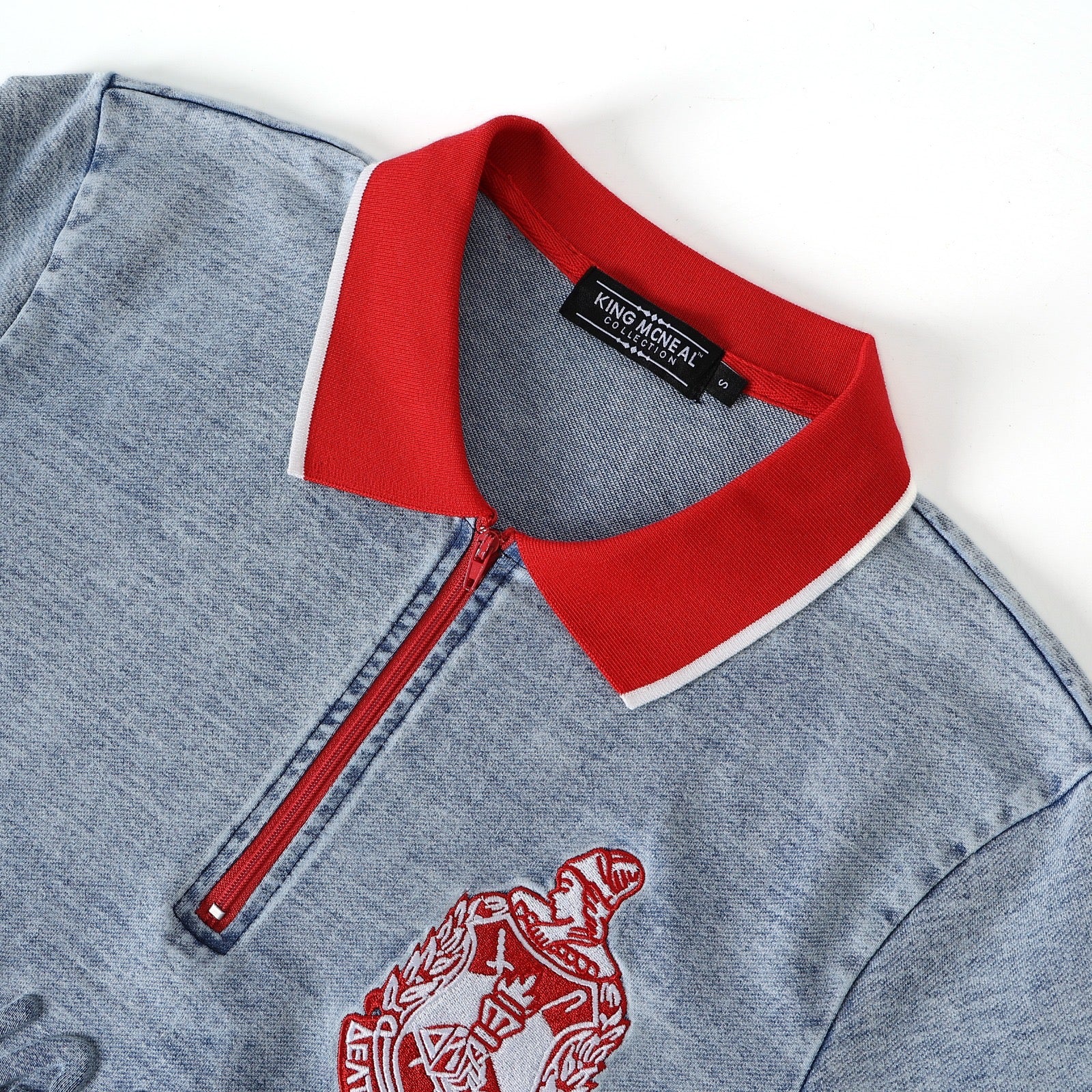 Delta Denim Embossed Polo Shirt