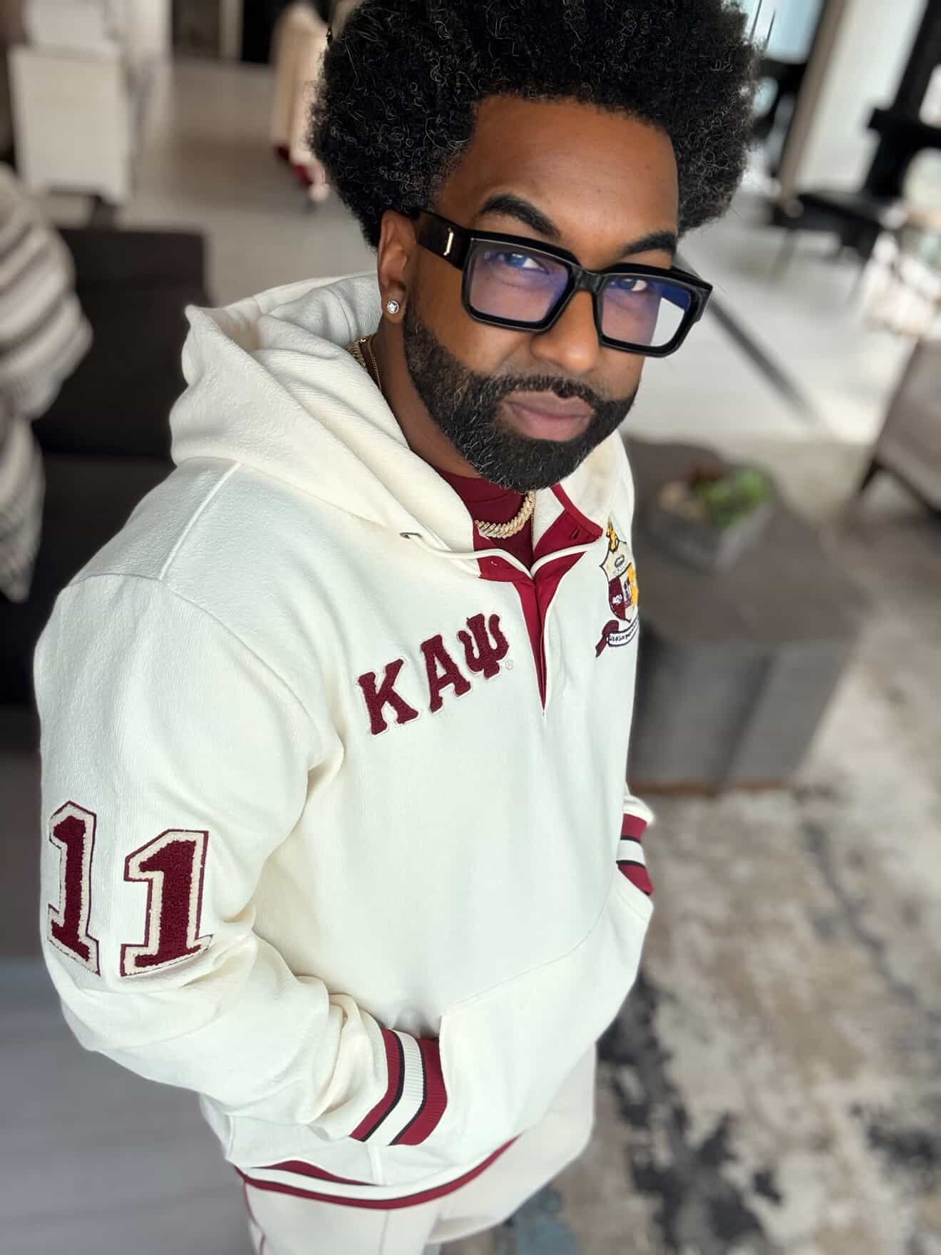 Kappa Alpha Psi Neutral Qtr Button-Up Hoodie