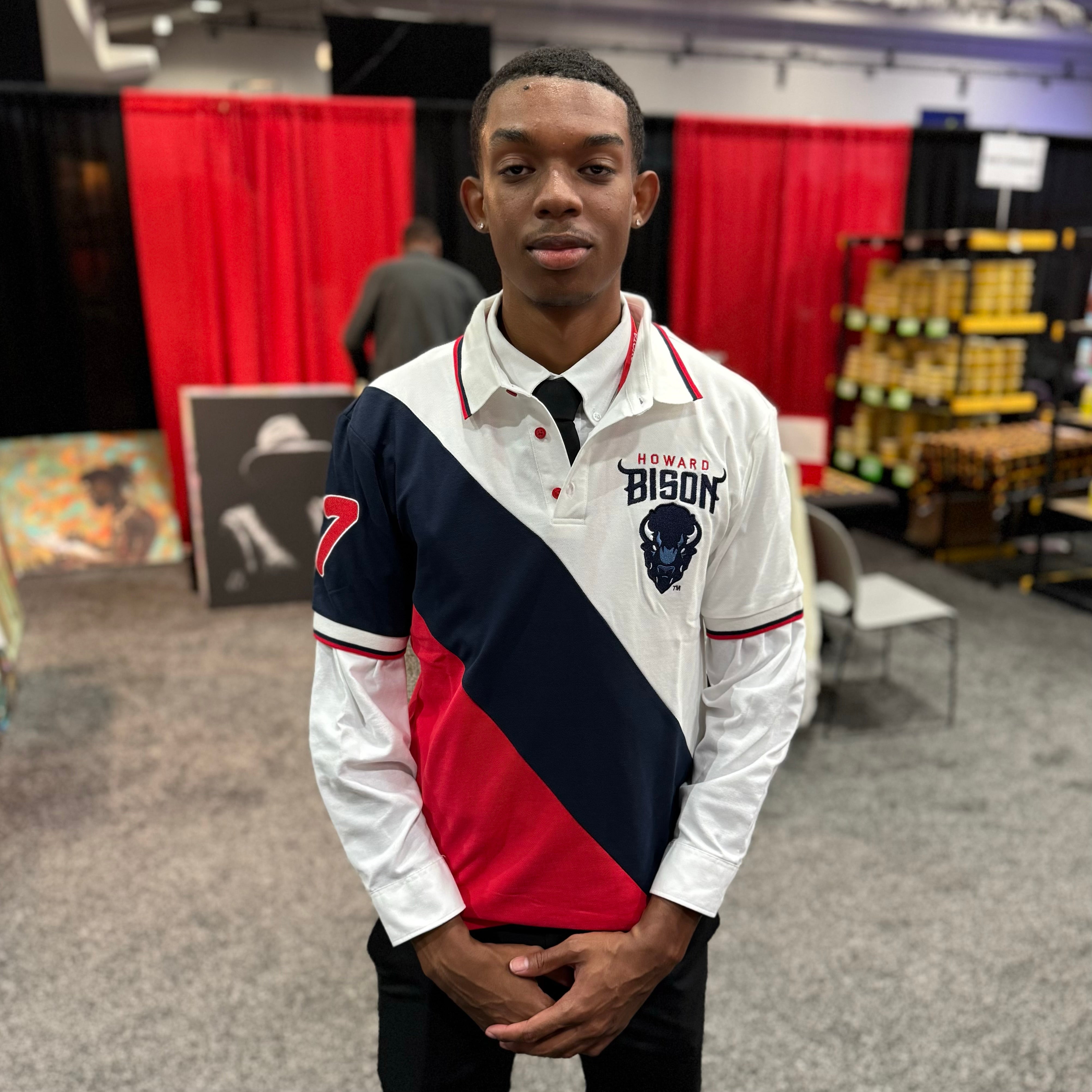 Howard University Premium Striped Polo