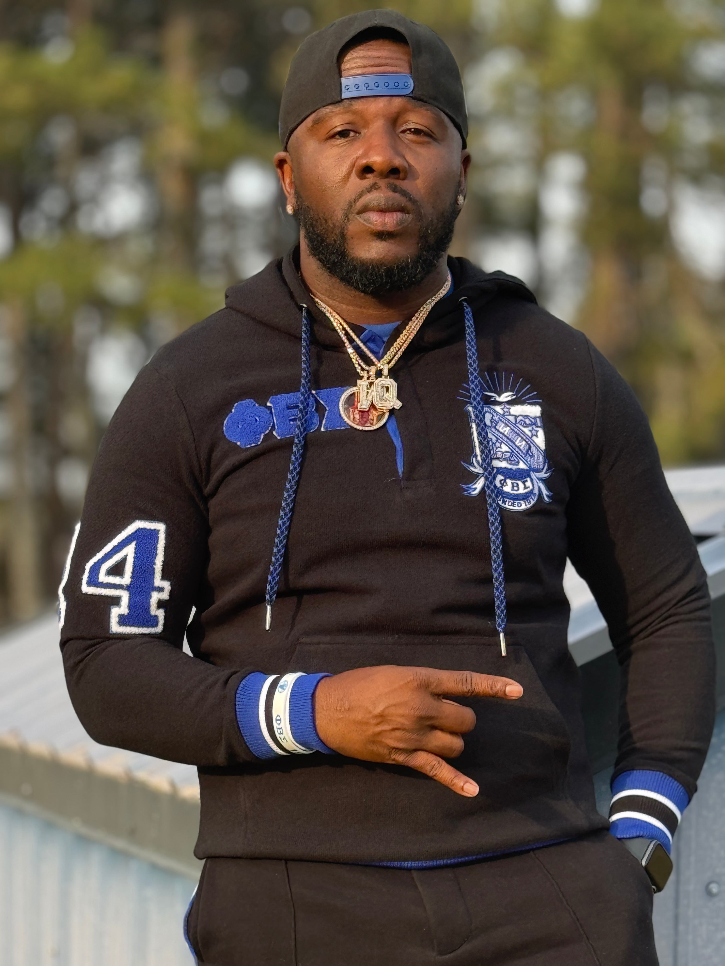 Sigma Black Qtr Button-Up Hoodie