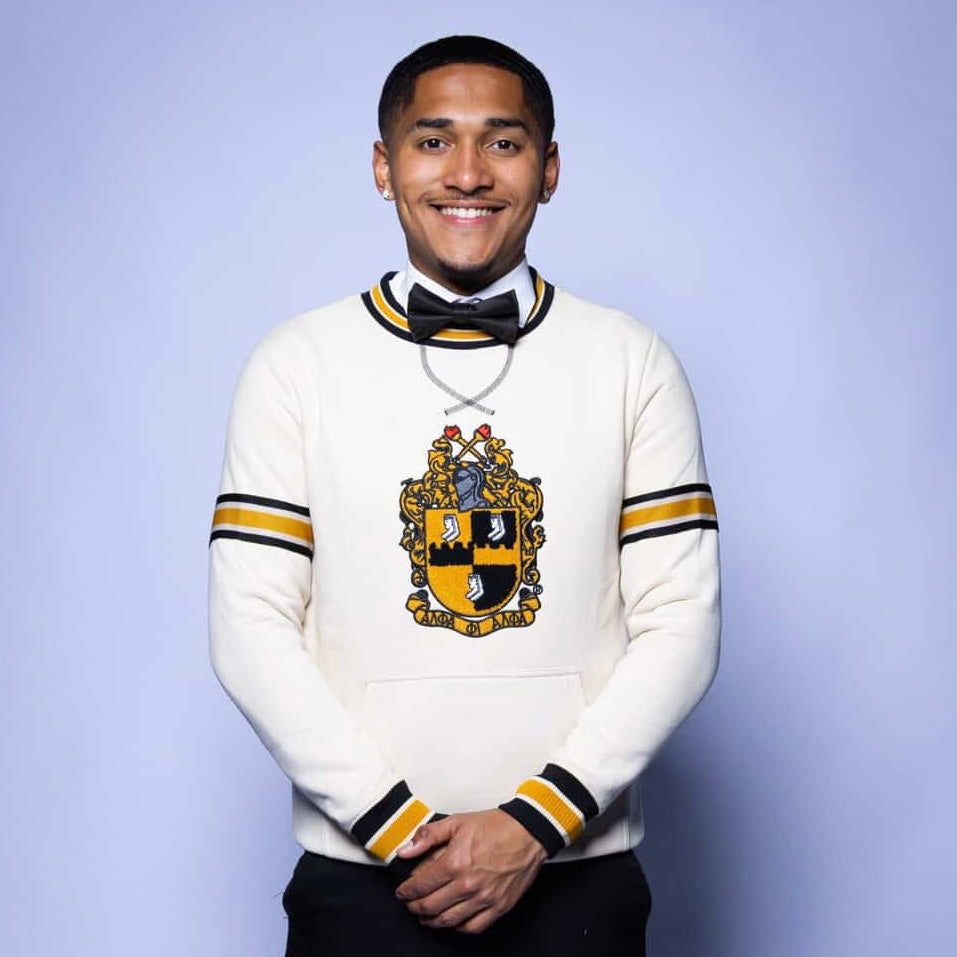 Alpha Neutral Crest Chenille Crewneck
