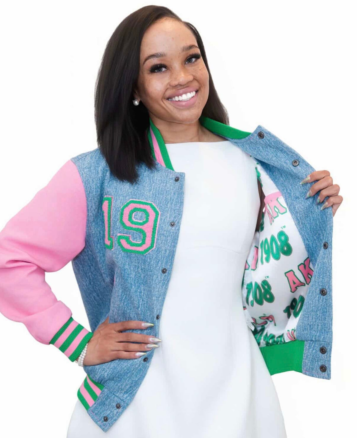 AKA 1908 Denim Bomber Jacket