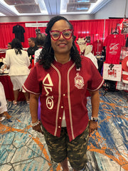 Delta Crimson Button Up Baseball Jersey
