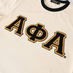 Chenille Neutral and Black Alpha Ringer Premium Shirt