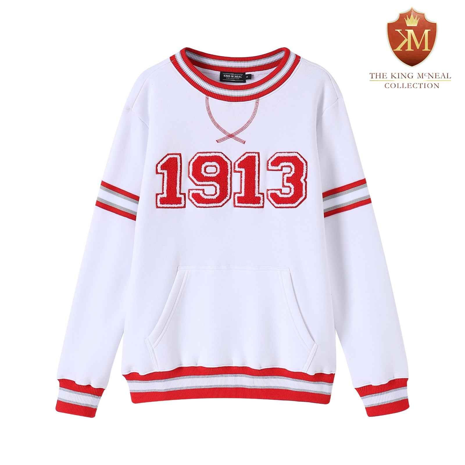 Delta White 1913 Chenille Crewneck