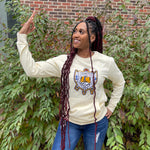 SGRho Crest Nuetral Chenille Pocket Crewneck
