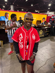 Delta Red Button Up Baseball Jersey
