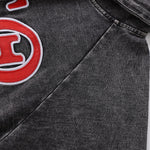 Delta Black Denim Hoodie Dress With Pockets