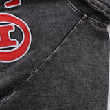 Delta Black Denim Hoodie Dress With Pockets