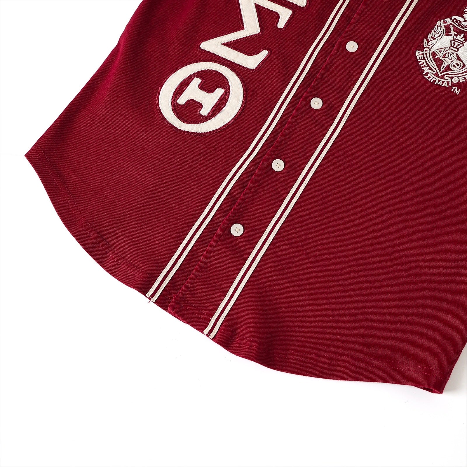 Delta Crimson Button Up Baseball Jersey