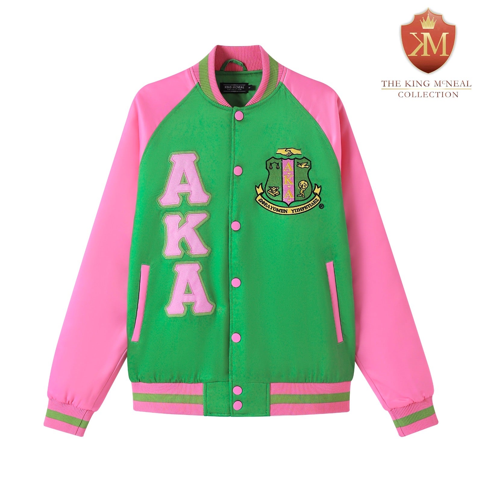 AKA Green Satin Bomber Jacket