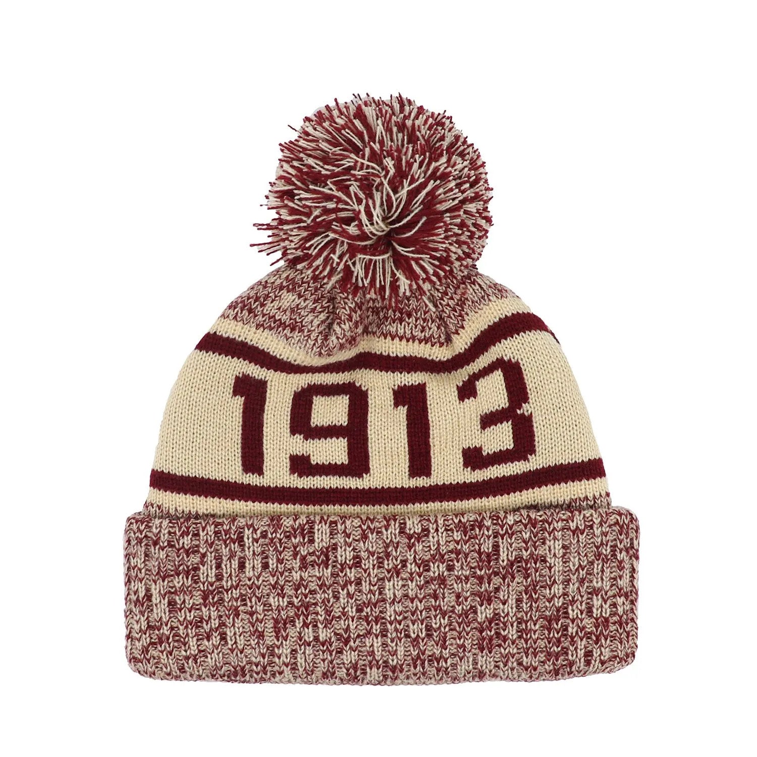 Delta Cream Beanie Crest Hat