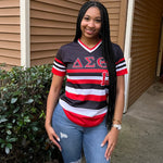Delta Black Striped Baseball Jersey