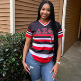 Delta Black Striped Baseball Jersey