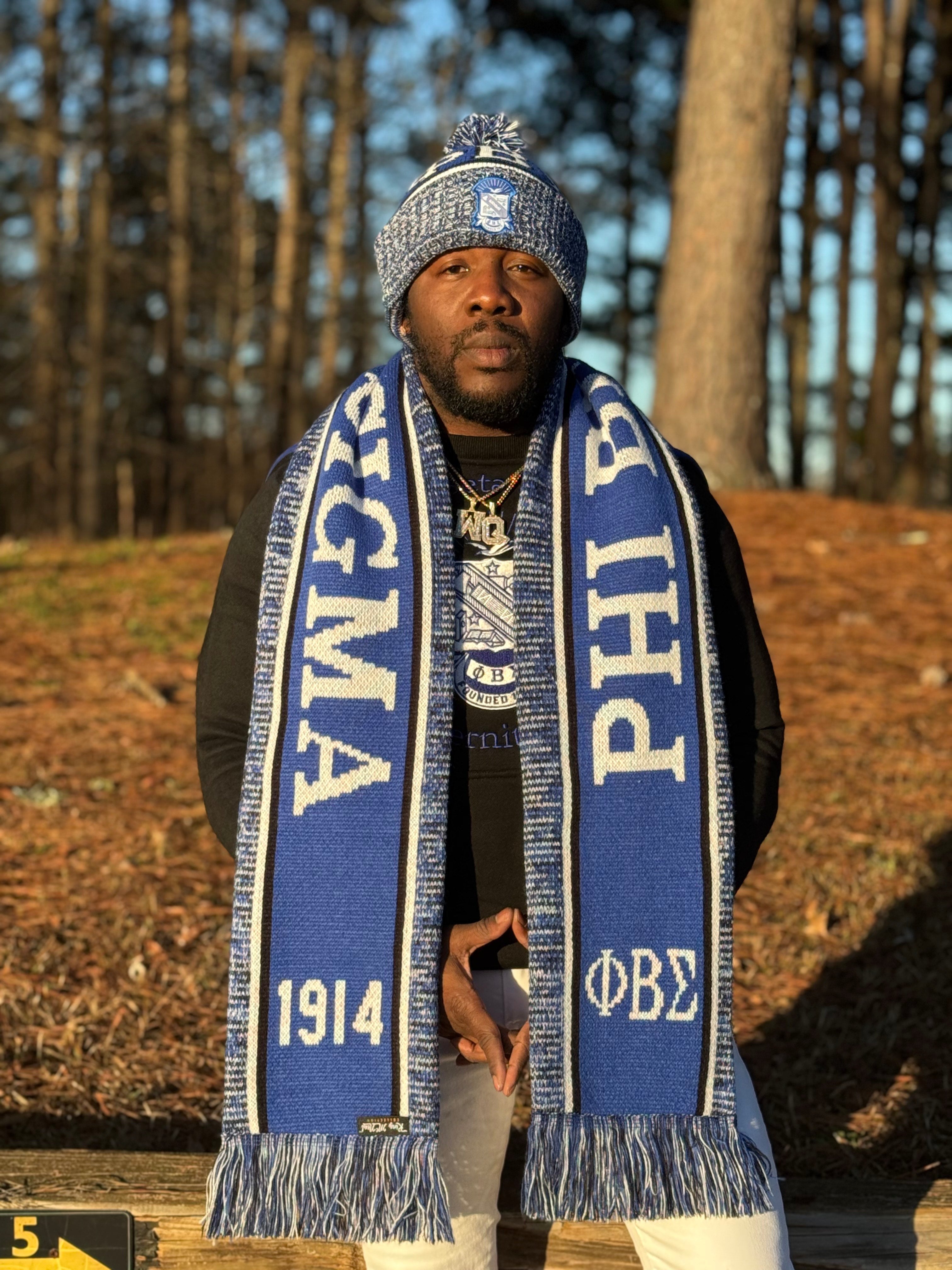 Phi Beta Sigma Blue Scarf & One Hat