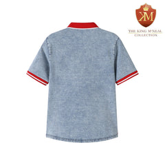 Delta Denim Embossed Polo Shirt