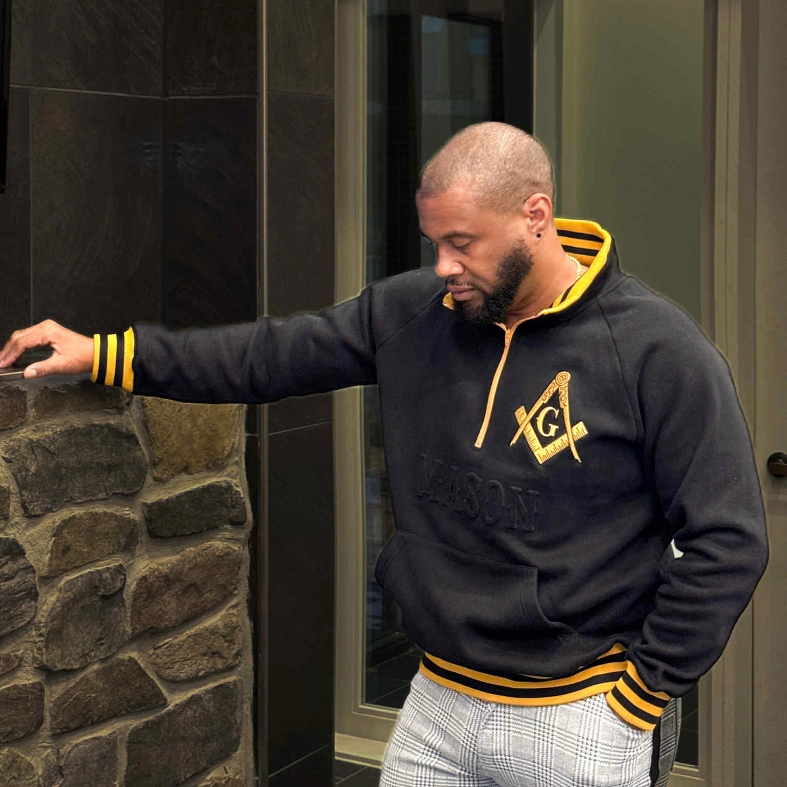 Mason Black Quarter Zip Sweatshirt