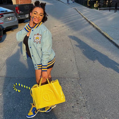 SGRho Denim Bomber Jacket Read Description