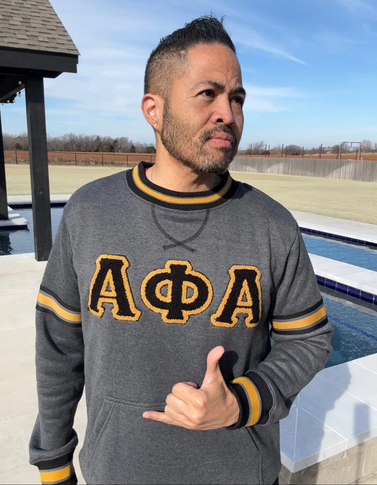 Alpha Charcoal Grey Chenille Crewneck