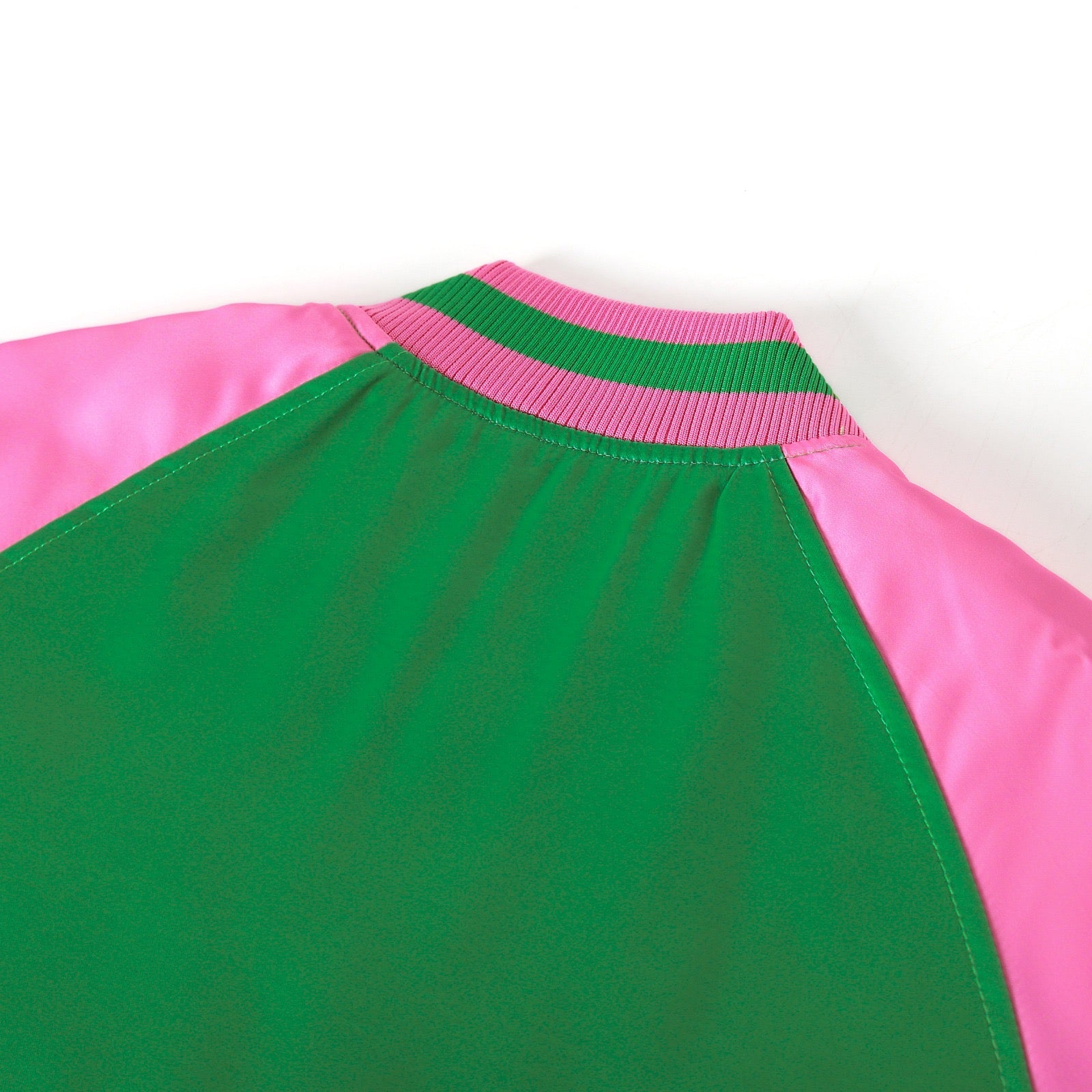 AKA Green Satin Bomber Jacket
