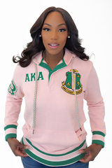 AKA Pink Qtr Button-Up Hoodie (Unisex)