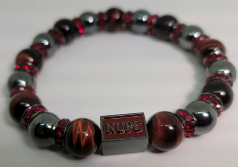 Nupe Hematite Crimson Bracelet