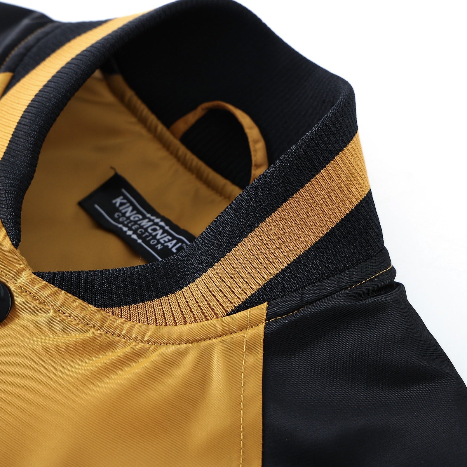 Alpha Old Gold Bomber Jacket Custom Lining