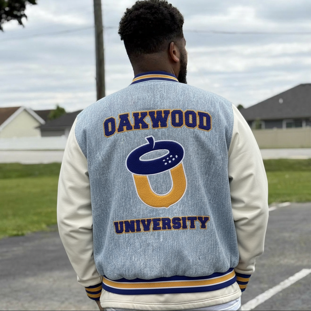 Oakwood University Denim Bomber Jacket