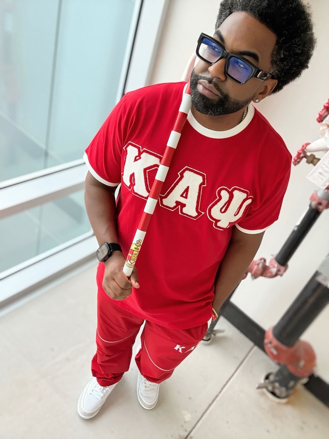 Kappa Red Chenille Letter Ringer Premium Shirt